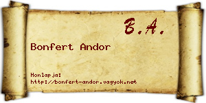 Bonfert Andor névjegykártya
